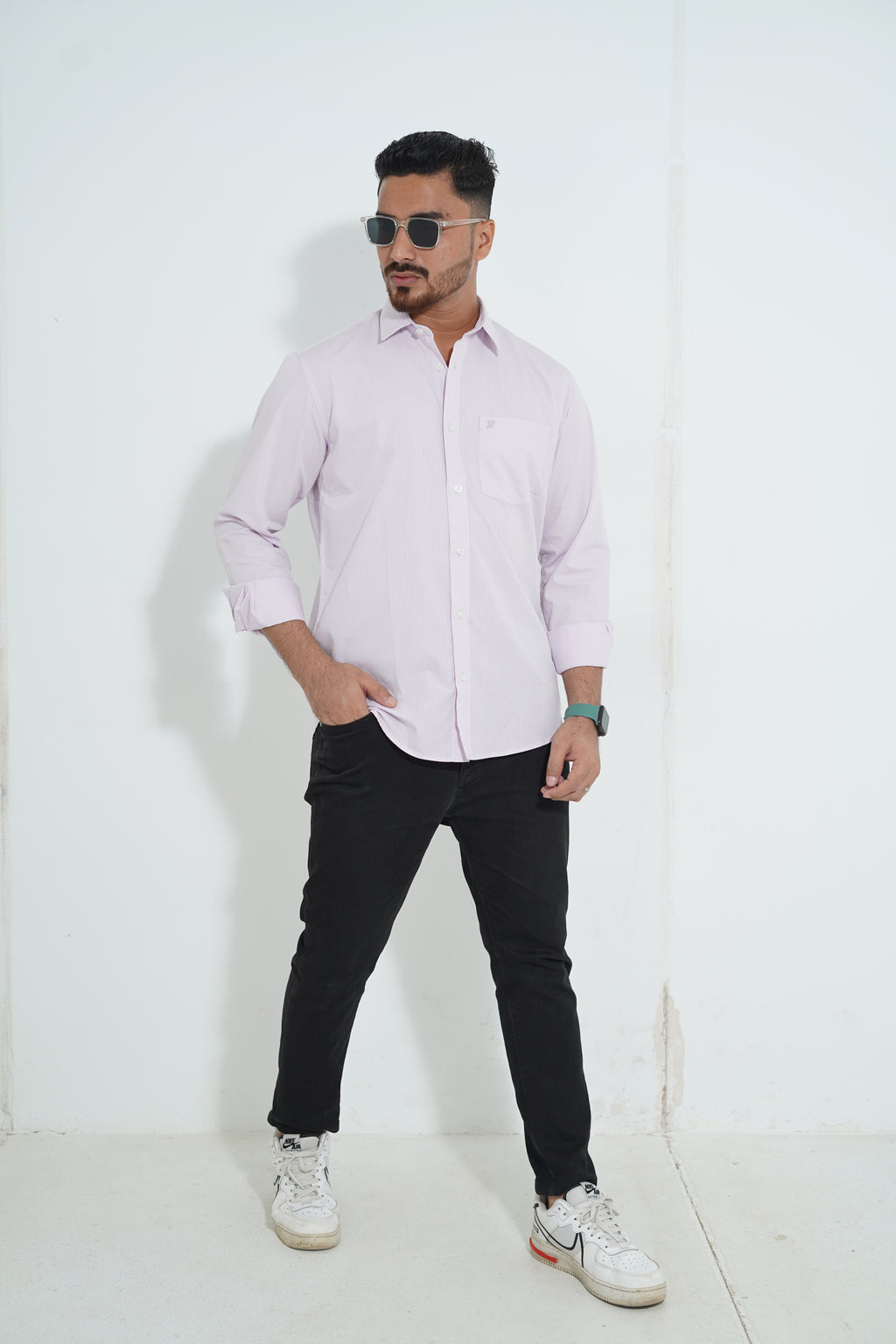 Premium Full Sleeve Solid Lavender Shirt