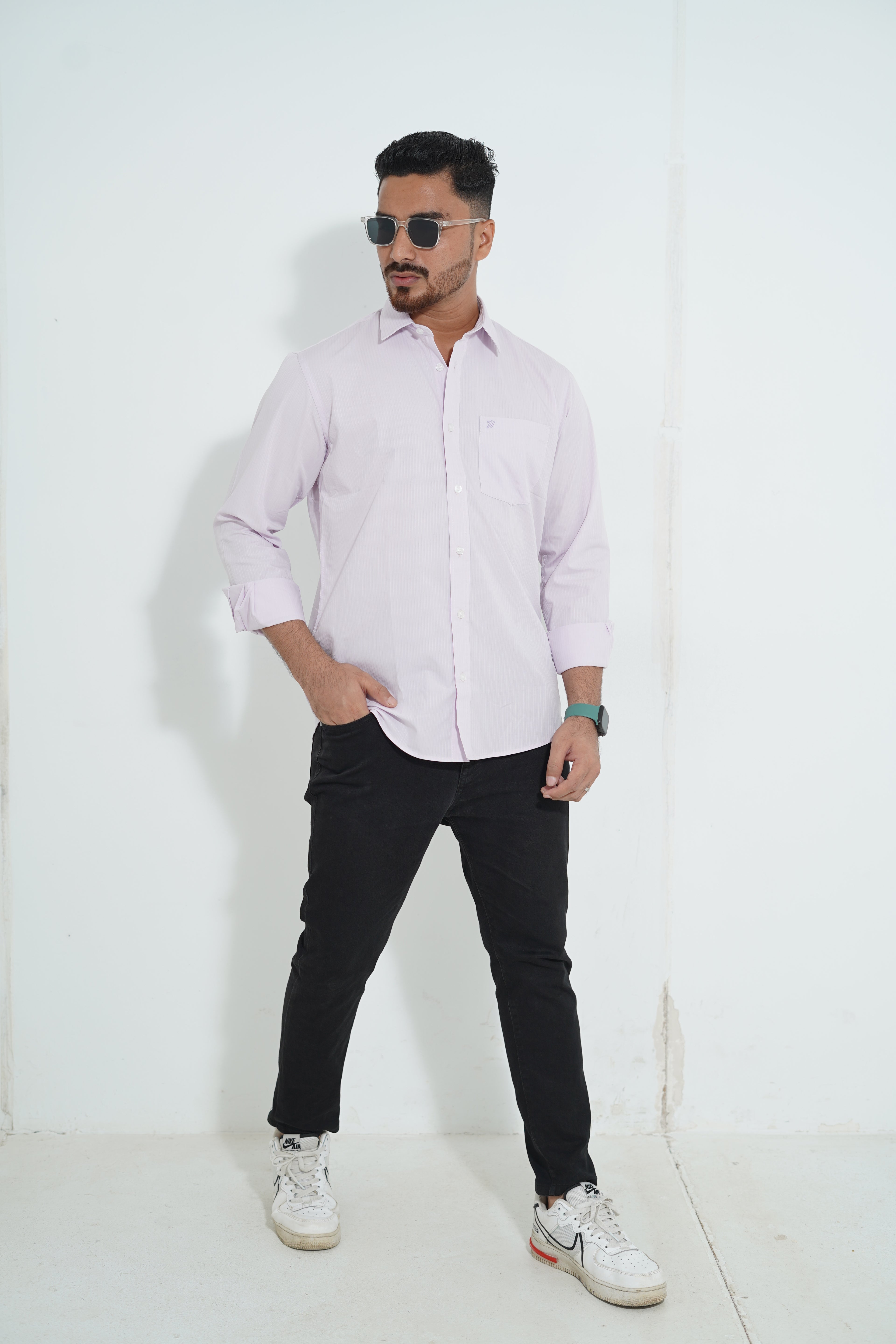 Premium Full Sleeve Solid Lavender Shirt