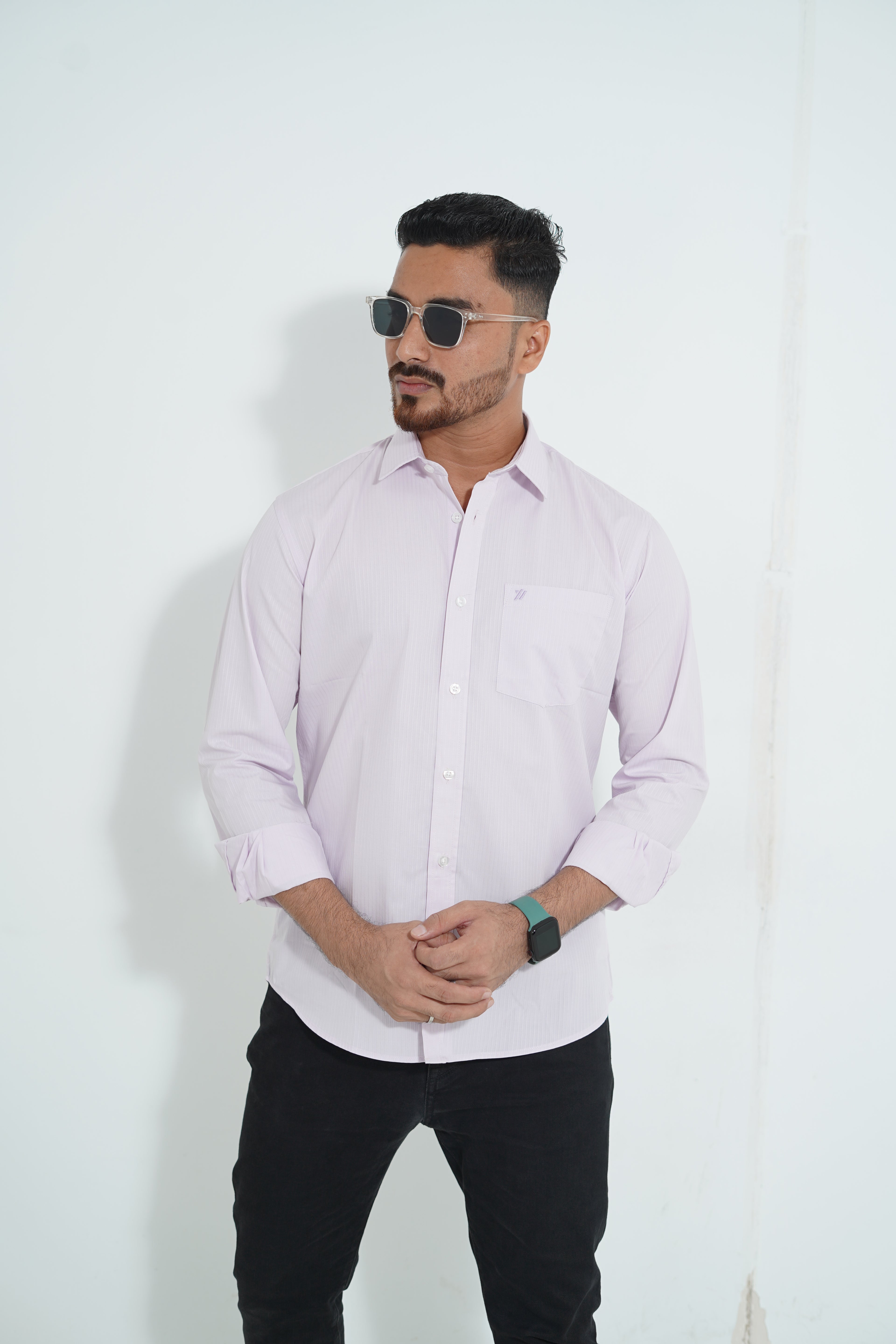 Premium Full Sleeve Solid Lavender Shirt