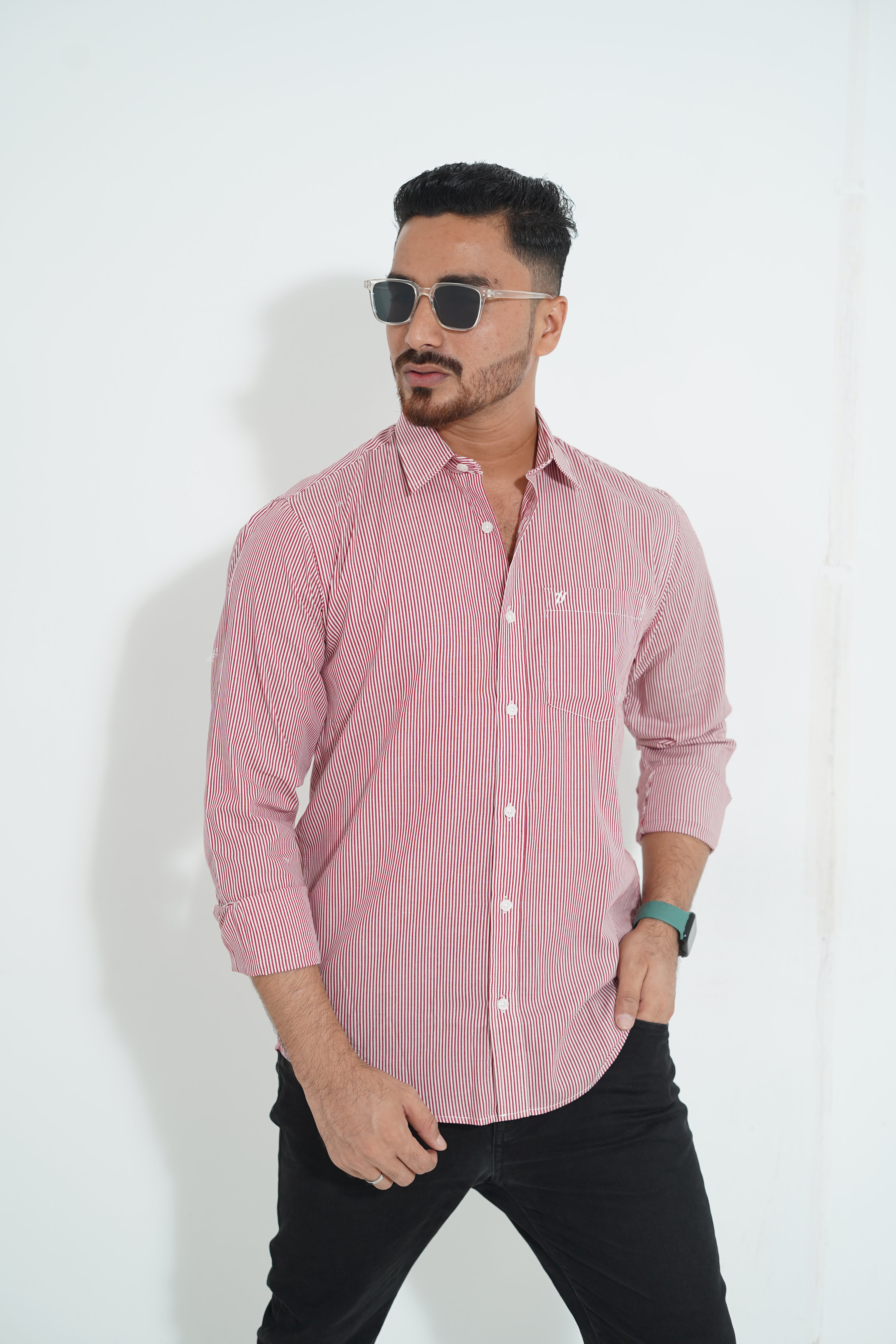 Premium Full Sleeve Wave Print Shirt