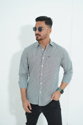 Premium Full Sleeve Mini Gingham Teal Shirt