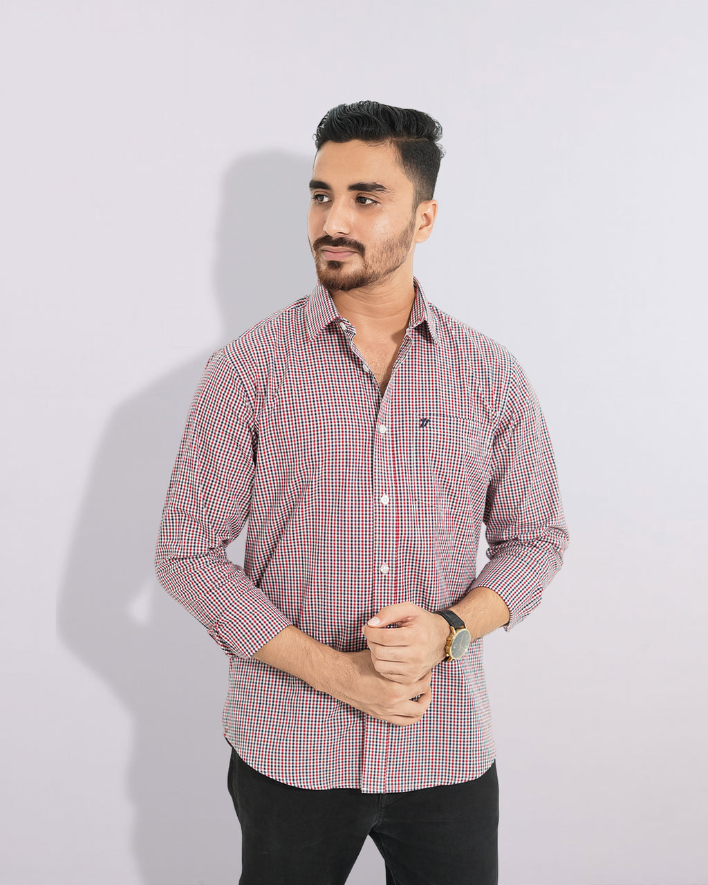 Premium Full Sleeve Mini Gingham Check Shirt