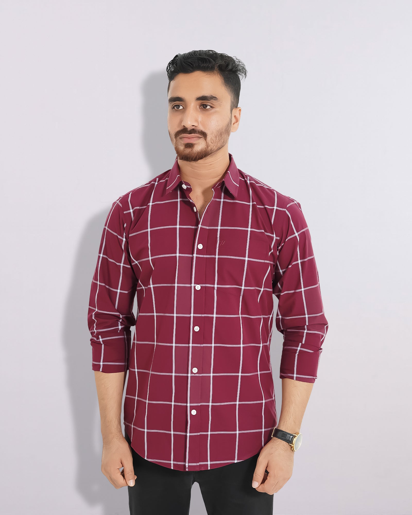 Premium Full Sleeve Bold Check Shirt