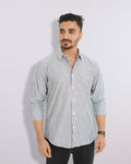 Premium Full Sleeve Charcoal Stripe Shirt