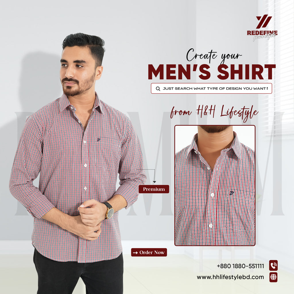 Premium Full Sleeve Mini Gingham Check Shirt